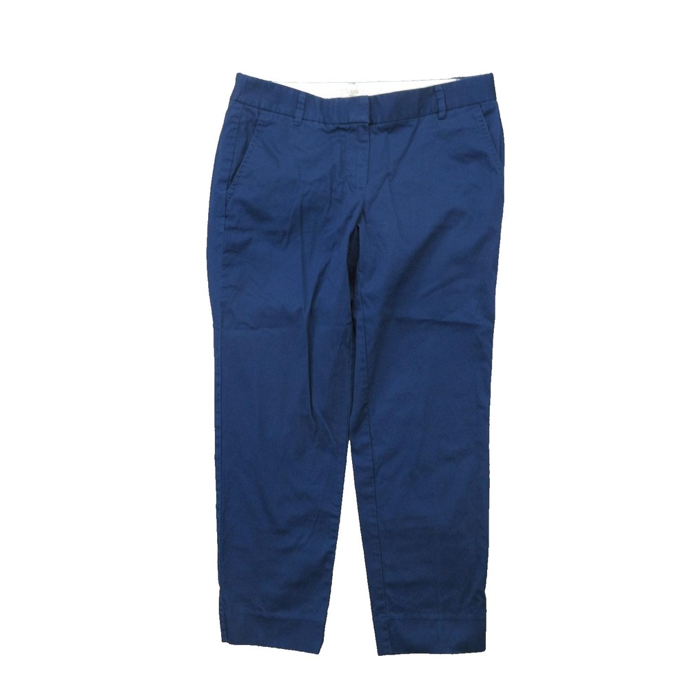 J.Crew Pants Womens 6 Navy Blue Stretch Chino Slim Tapered Ankle Cropped Casual